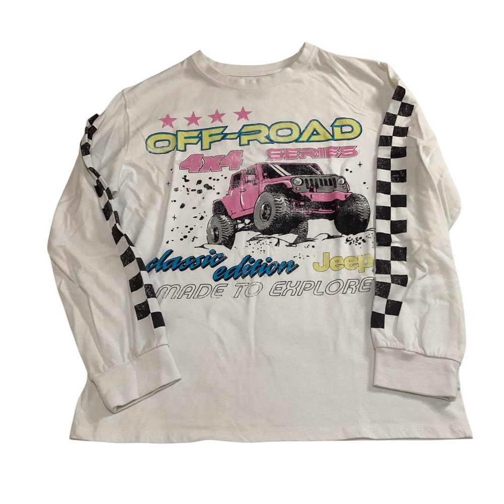 Jeep Off Road Top Boys White 4x4 Series Classic Edition Made To Explore Sz L EUC